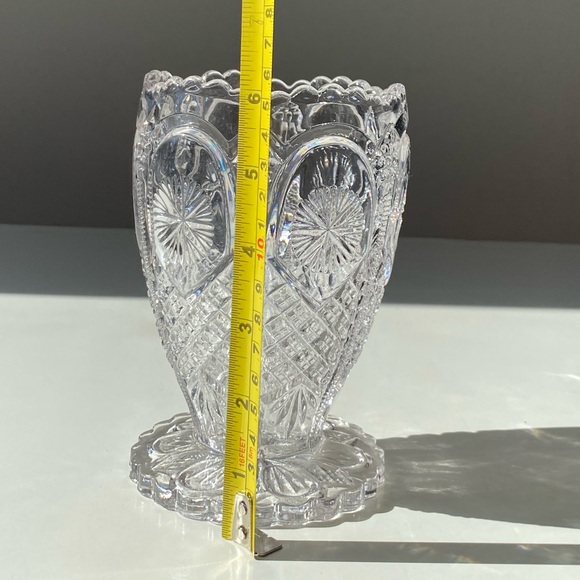 Antique 1907 Tarentum Glass Co. "Ornate Star" EAPG Celery Vase - 6" Tall - Picture 6 of 10